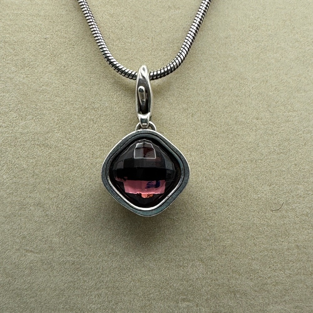 BRIGHTON February Birthstone Venus Snap Charm Retired With Necklace